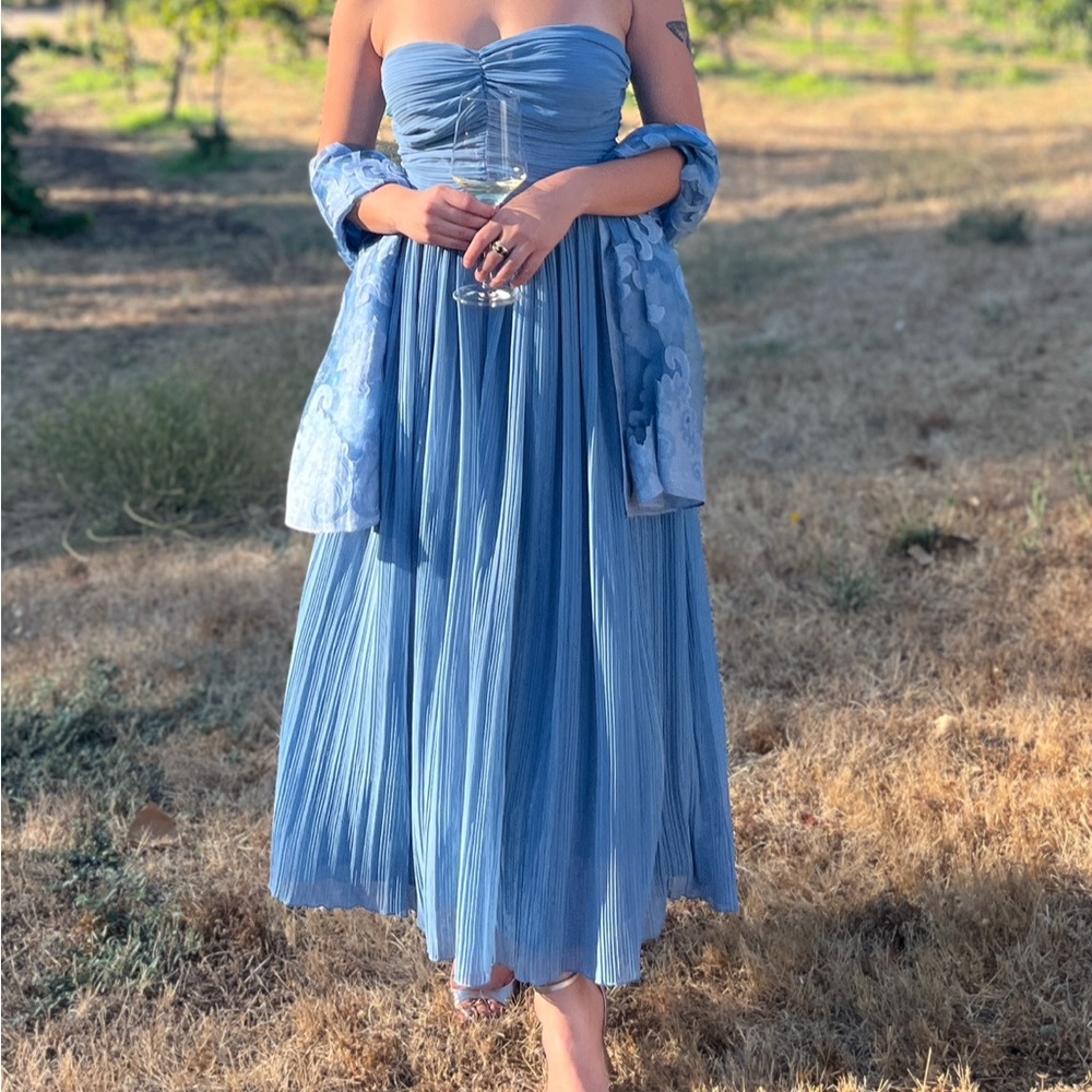 Zara Strapless Blue Dress